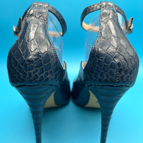 F2r Blue Alligator Embossed Heels NWOT Size 11 - Picture 4 of 10